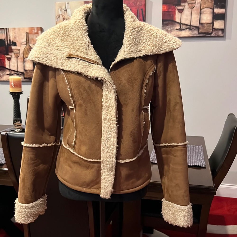 Decree Tan and Cream Faux Fur Sz M